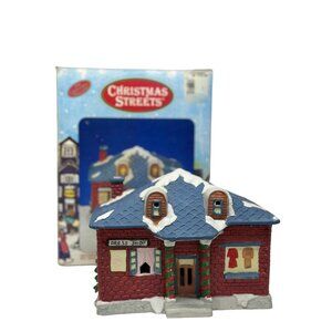 VTG Christmas Streets Illuminated Ceramic Dress Shop Decor Village House 5"x6"